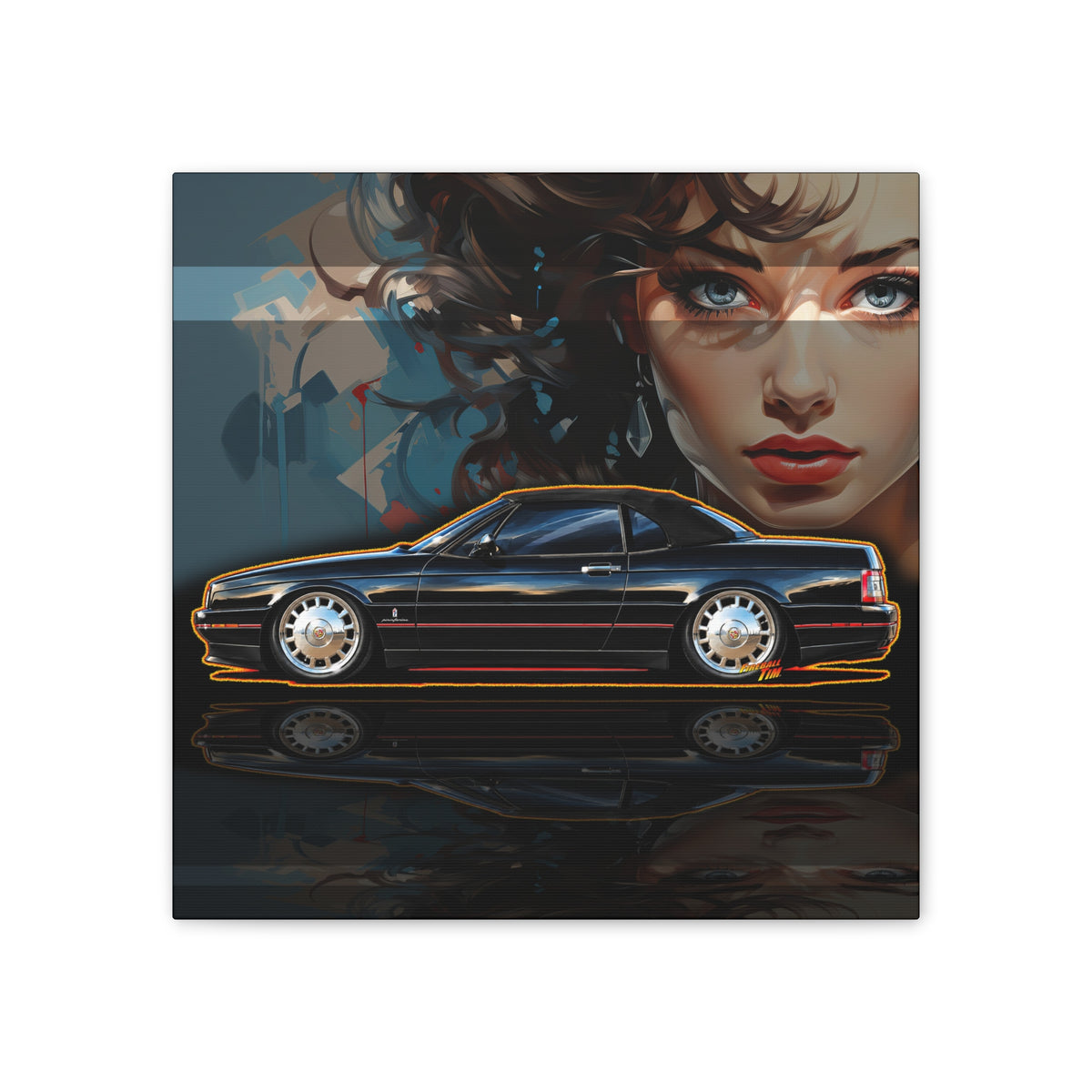 CADILLAC ALLANTE Collectible Fireball Art Canvas Stretched Print