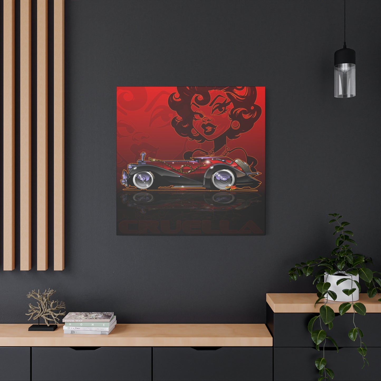 CRUELLA deVIL 1974 Panther DeVille Fireball Art Canvas Print