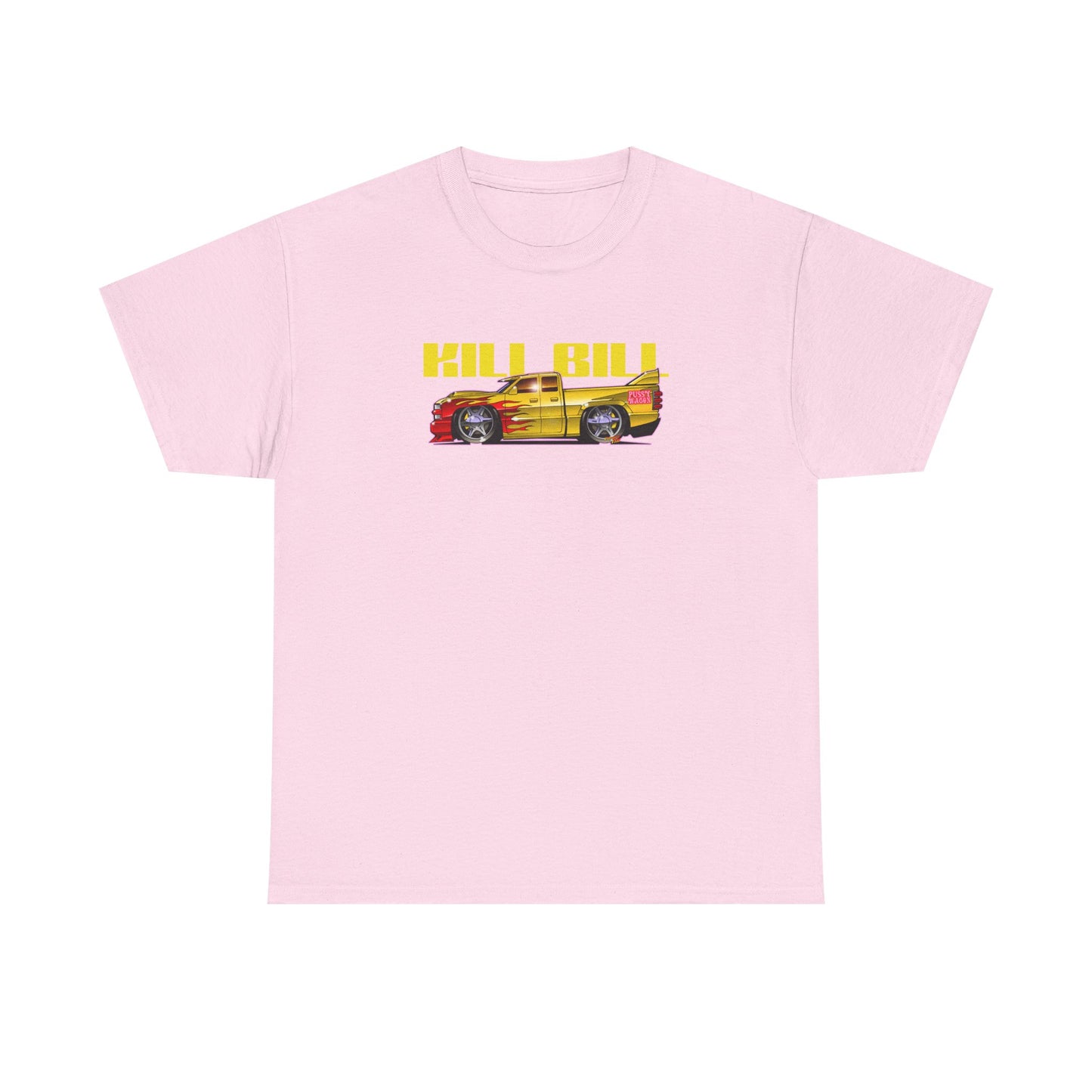 KILL BILL PUSSY WAGON Chevy Pickup Truck Fireball Art Tee Shirt - Multiple Sizes