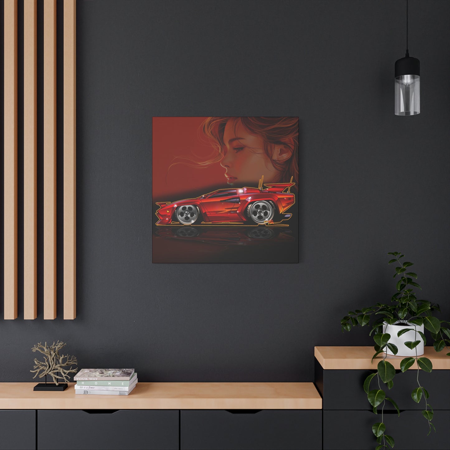 CANNONBALL RUN LAMBORGHINI COUNTACH Fireball Art Canvas Print