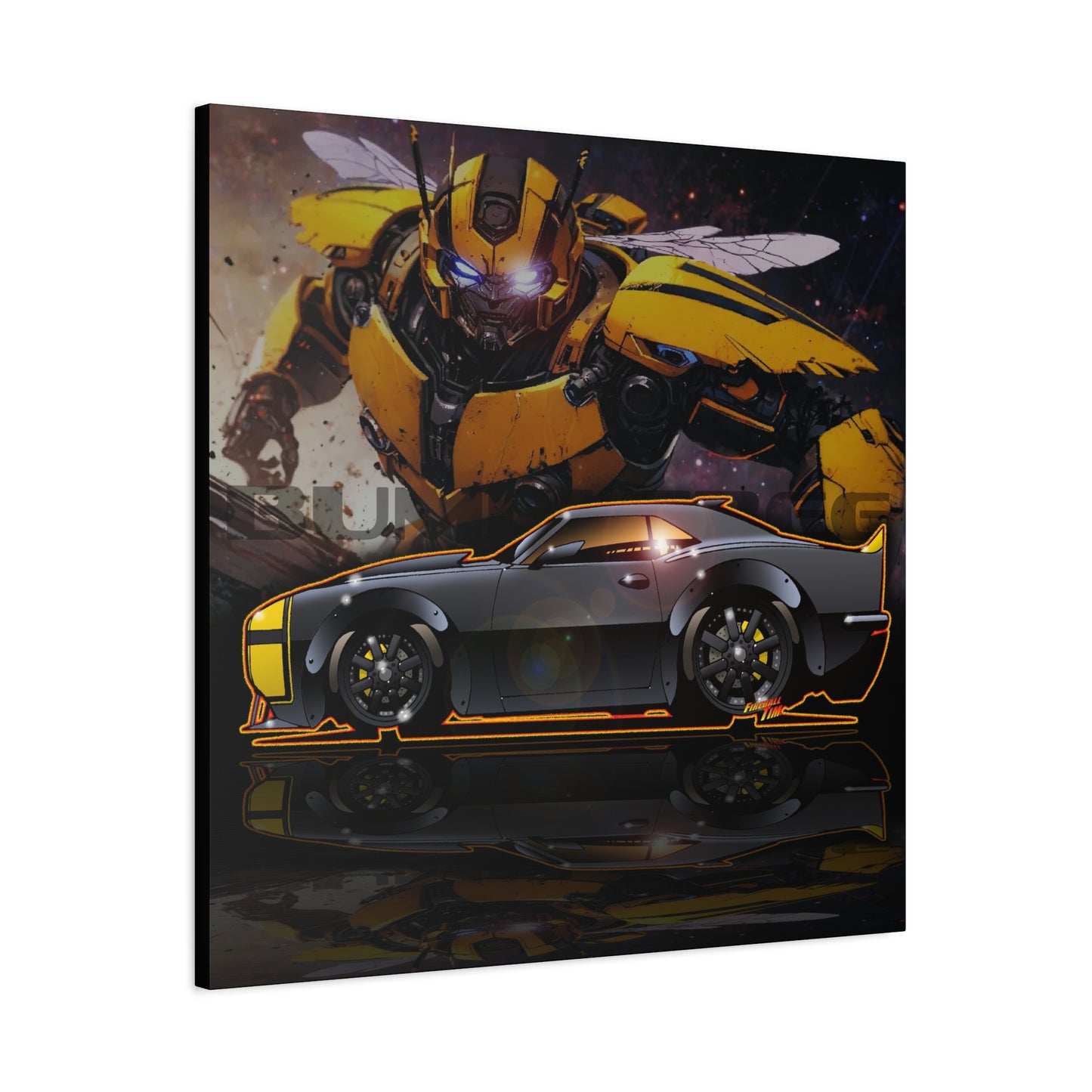 TRANSFORMERS BUMBLEBEE 1967 Camaro Fireball Art Canvas Print