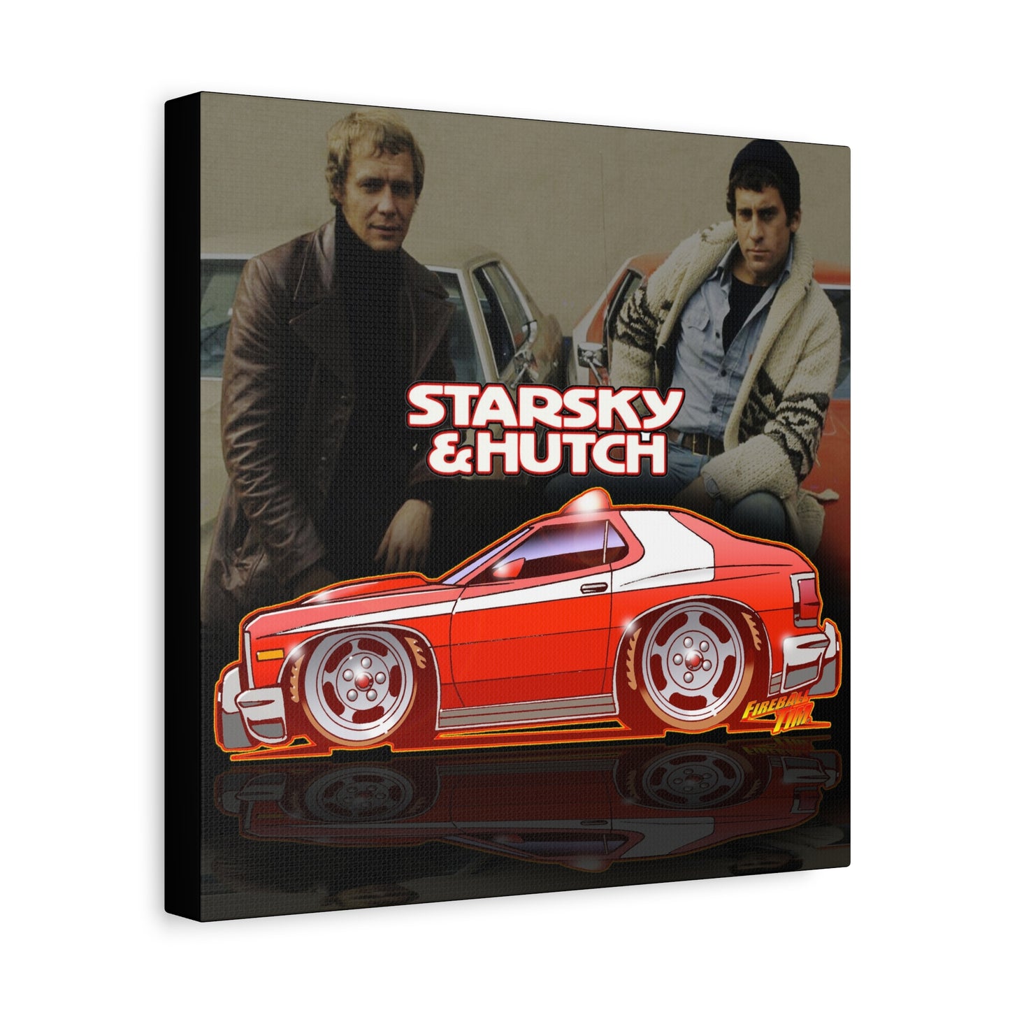 STARSKY AND HUTCH Fireball Art Canvas Wall Print