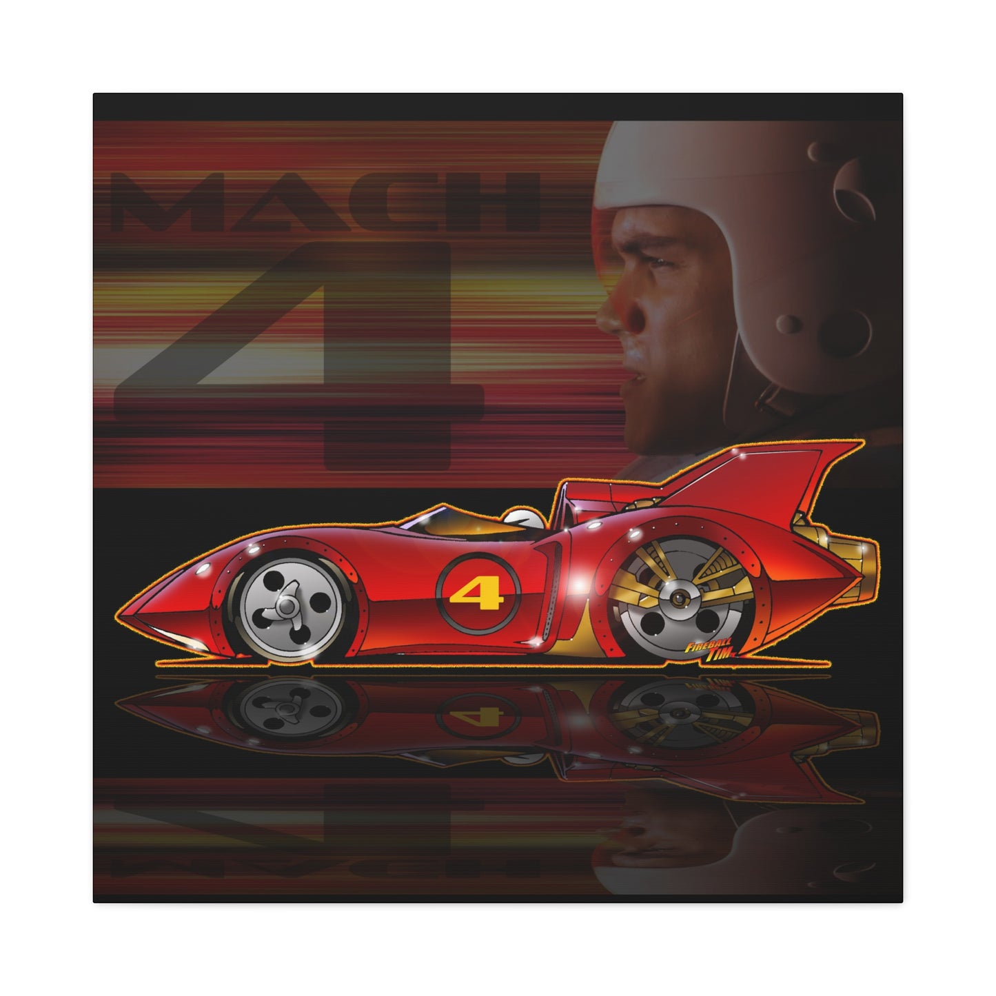 SPEED RACER MACH 4 Fireball Art Canvas Wall Print