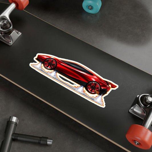 TESLA FLYING ROADSTER Collectible Fireball Art Stickers in 4 Sizes
