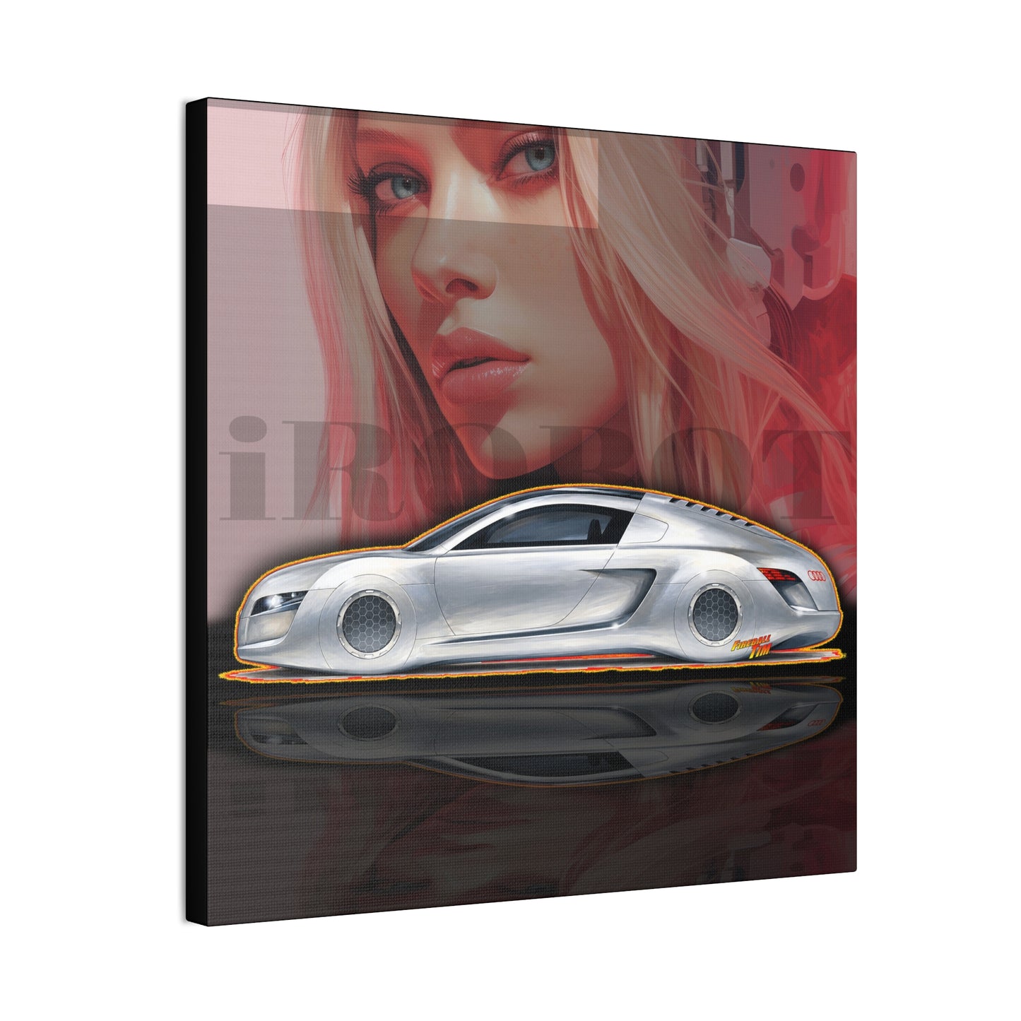 iROBOT AUDI CONCEPT Collectible Fireball Art Canvas Stretched Print