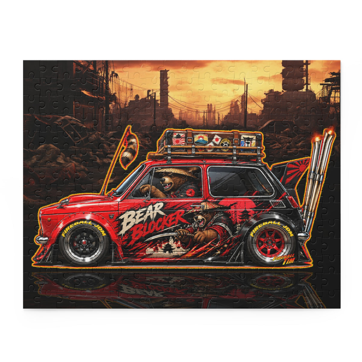 JDM 1967 HONDA 600 Collectible Fireball Art Jigsaw Puzzle — Retro Japanese Cars (120/252/500‑Piece)