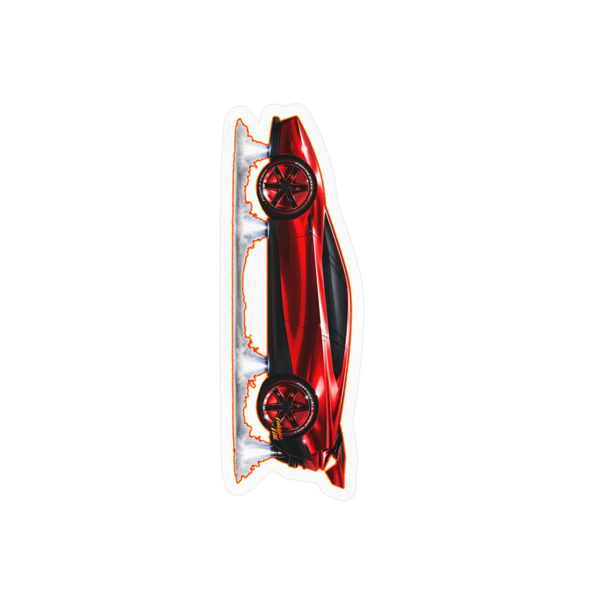 TESLA FLYING ROADSTER Collectible Fireball Art Stickers in 4 Sizes