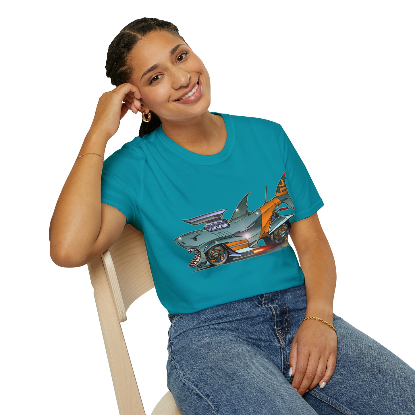 MANEATER GREAT WHITE SHARK Sealife Hot Rod Unisex Softstyle T-Shirt