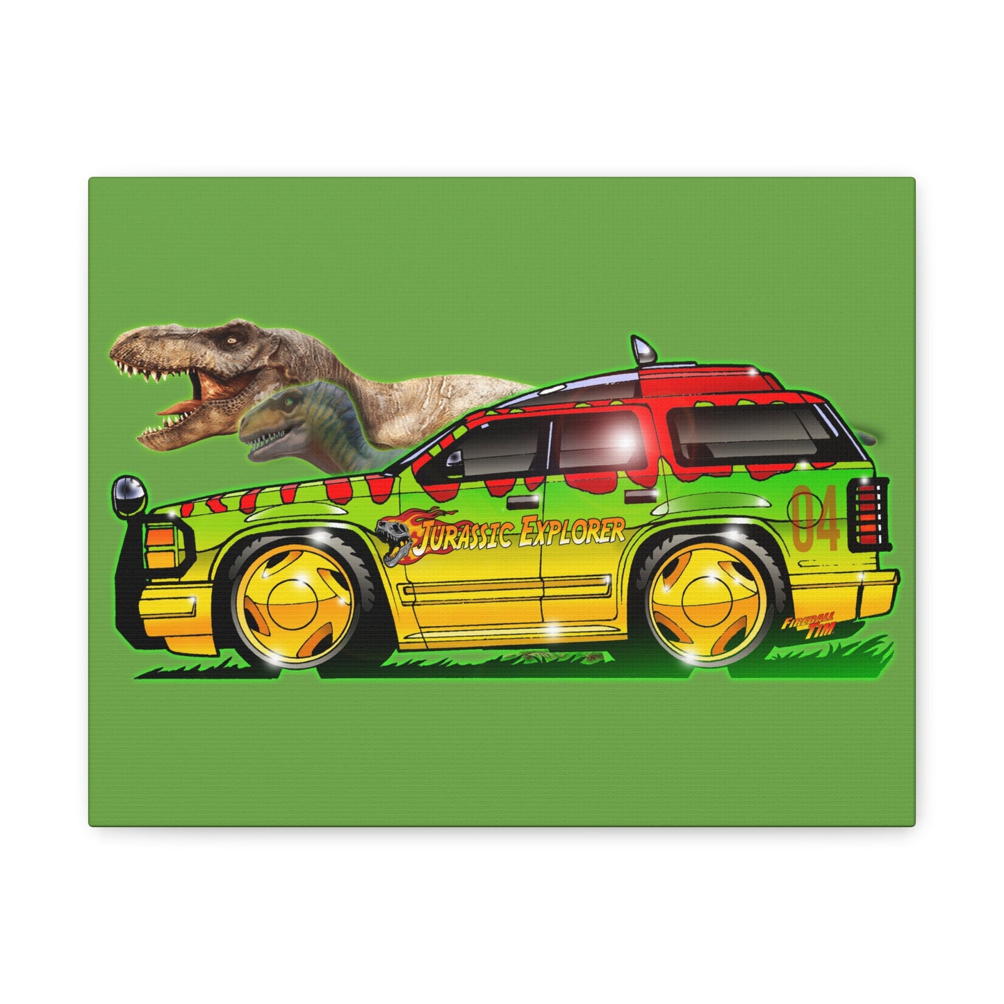 JURASSIC PARK Ford Explorer Concept Art Canvas Print 11x14