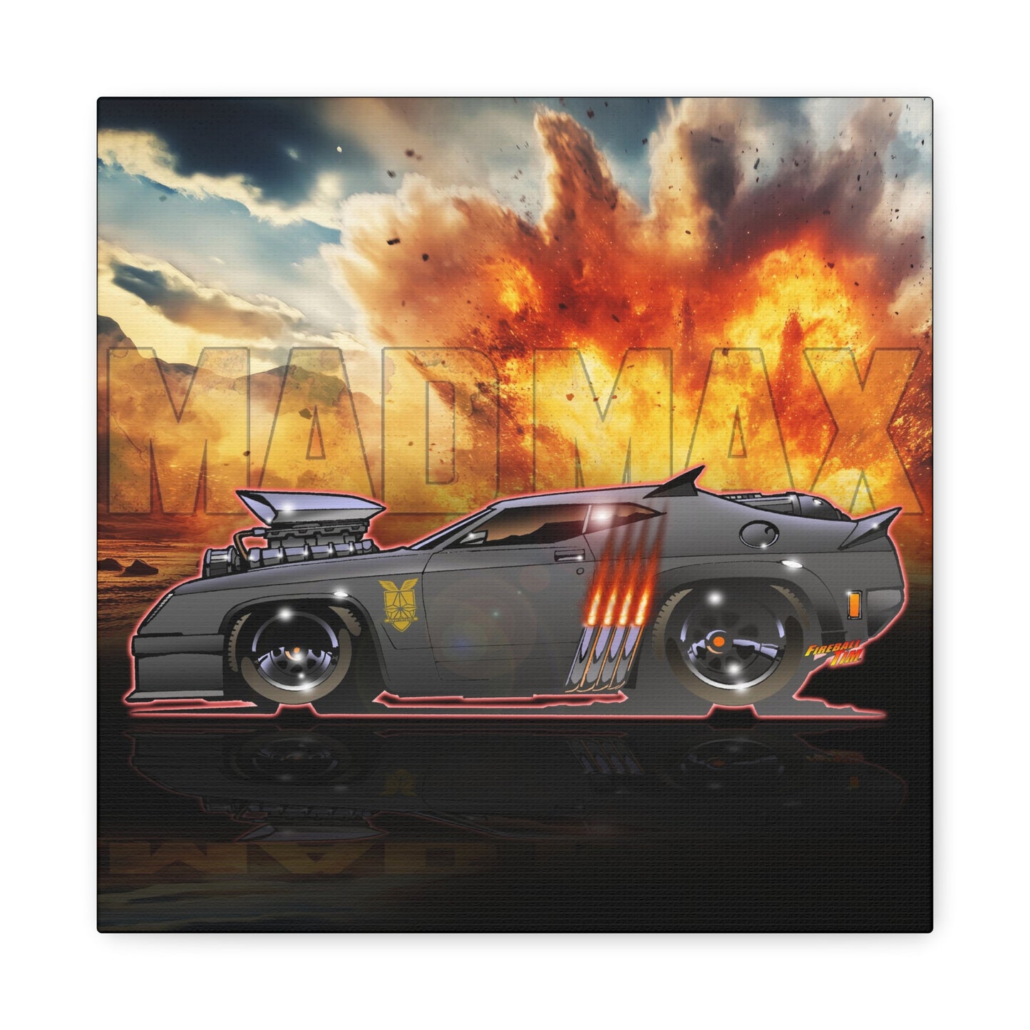 MAD MAX INTERCEPTOR POLICE CAR Canvas Art Wall Print - 12X12