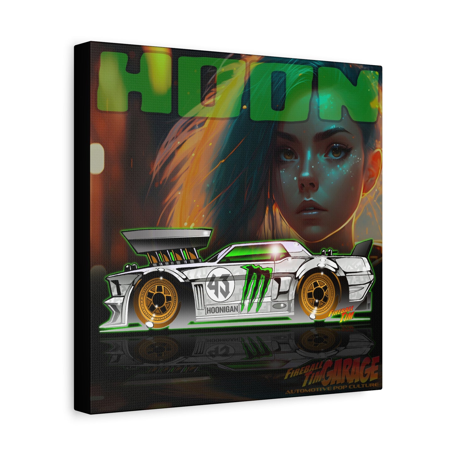 HOONIGAN FORD MUSTANG 43 Ken Block Tribute Canvas Art Wall Print - 12x12
