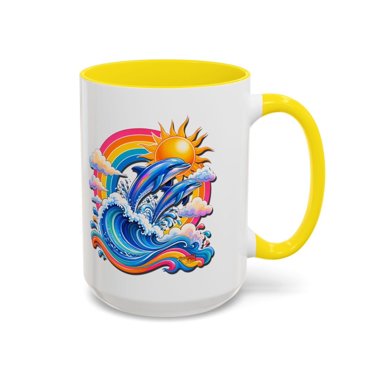 DOLPHIN SPLASH 1 Aquarium Series Fireball Art Coffee Mug - 2 Sizes