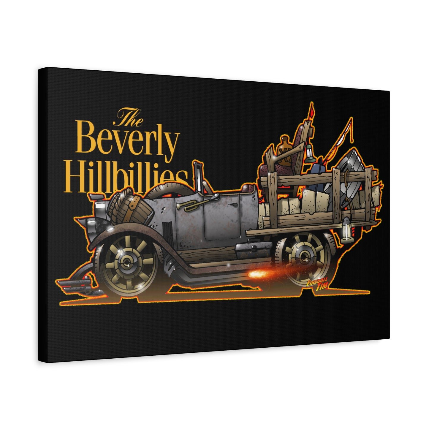 BEVERLY HILLBILLIES JALOPY Canvas Art Wall Print - 11x14