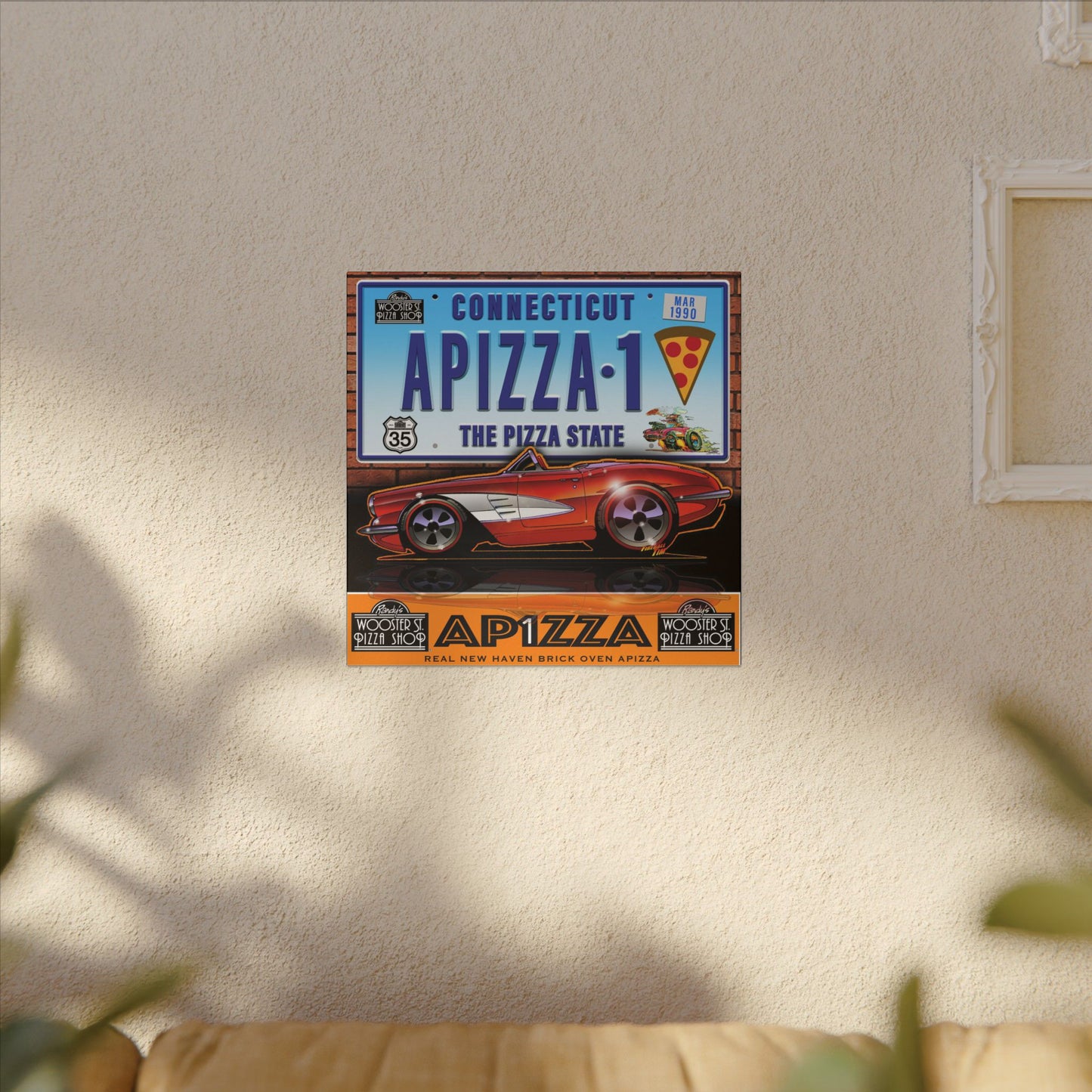 CORVETTE 1958 APIZZA 1 Fireball Art Canvas Print