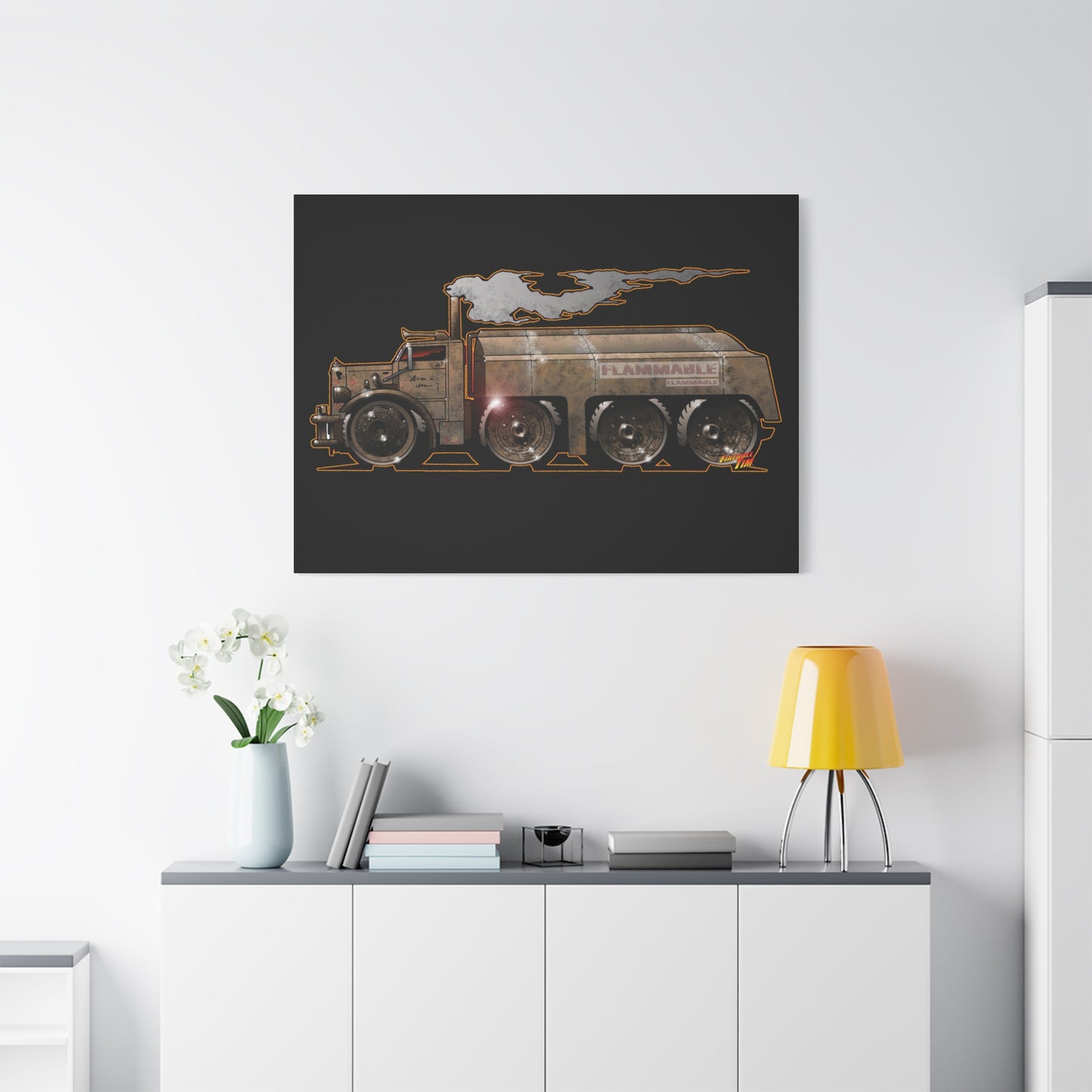 DUEL Killer Movie Truck Fireball Art Canvas Print - Sizes