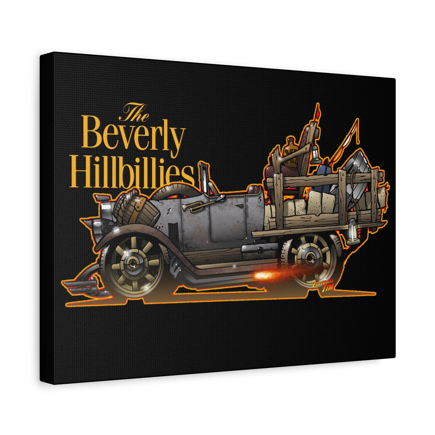 BEVERLY HILLBILLIES JALOPY Canvas Art Wall Print - 11x14