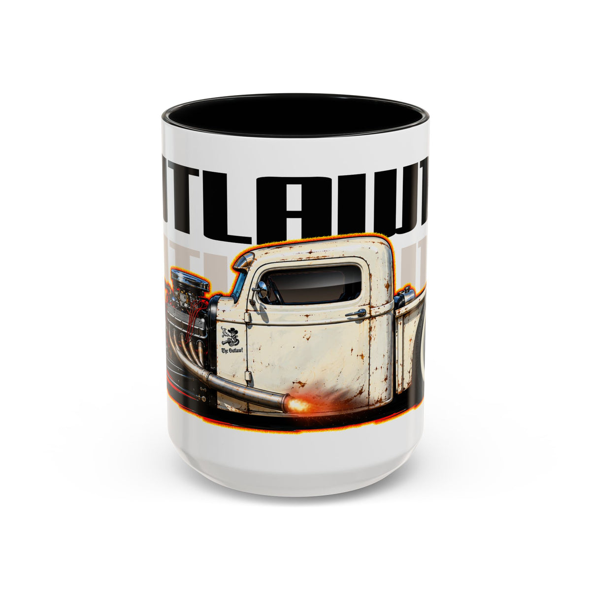 OUTLAW 150 Hot Rod Rat Rod Collectible Fireball Art Coffee Mug - 2 Sizes
