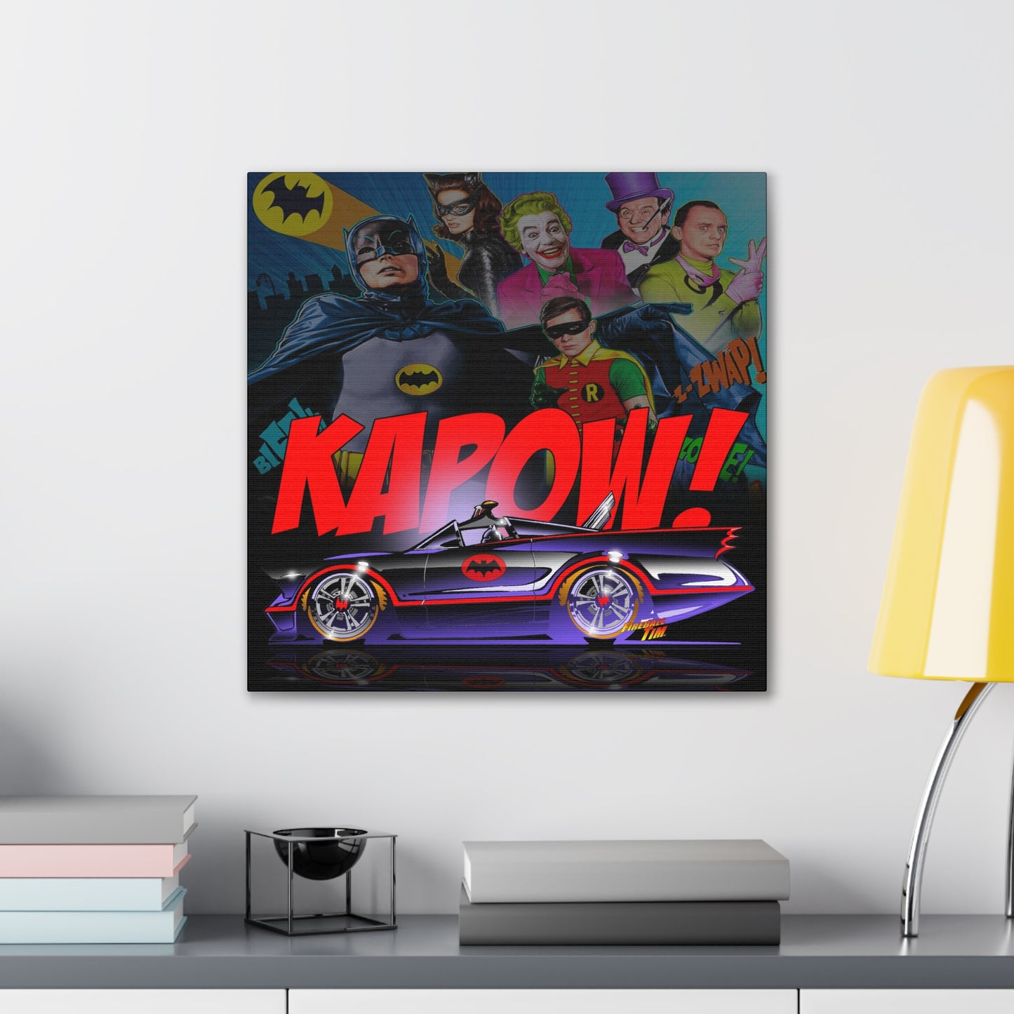 BATMOBILE 1966 BATMAN TV Car Canvas Wall Art Print - 3 Sizes
