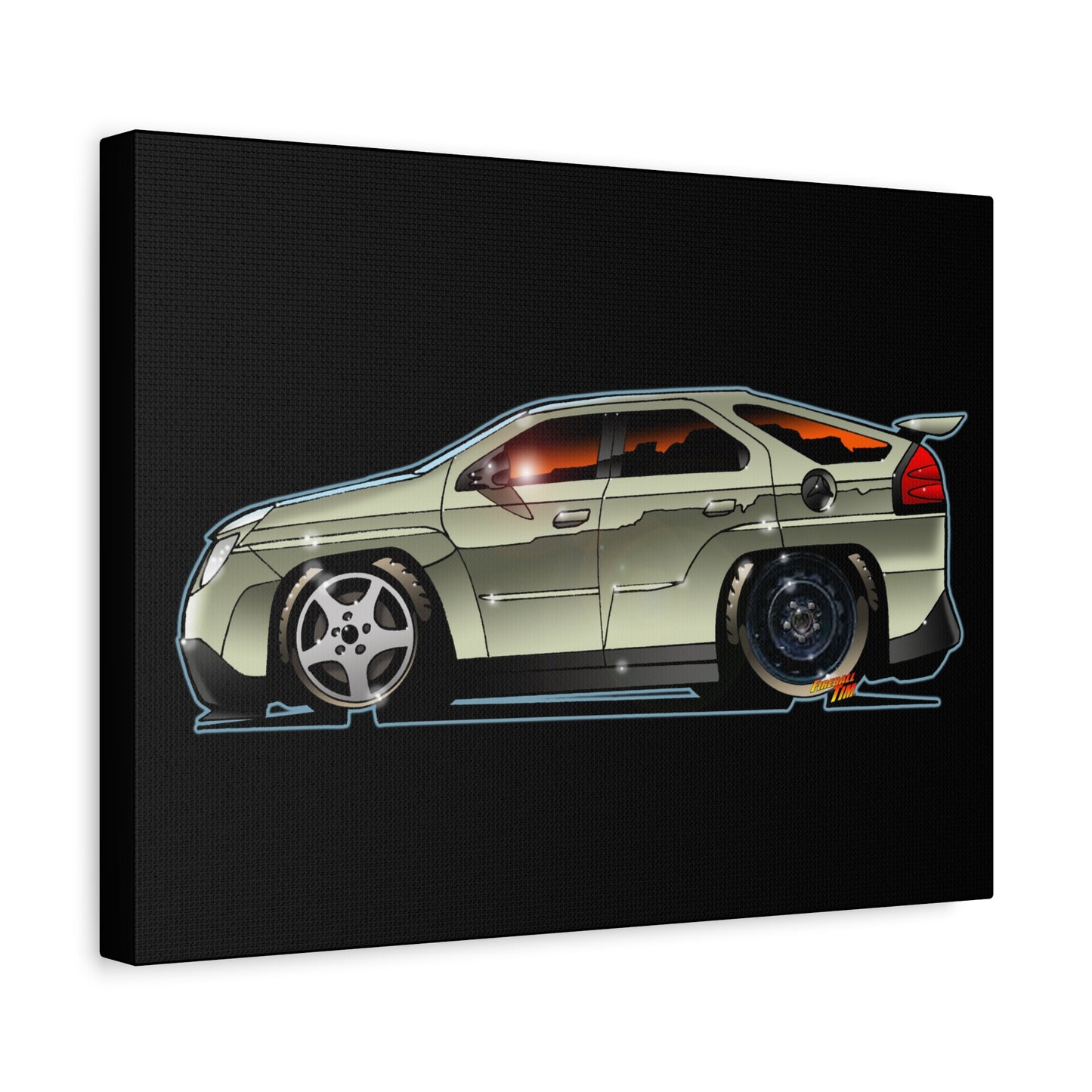 BREAKING BAD Pontiac Aztek Fireball Art Canvas Wall Print