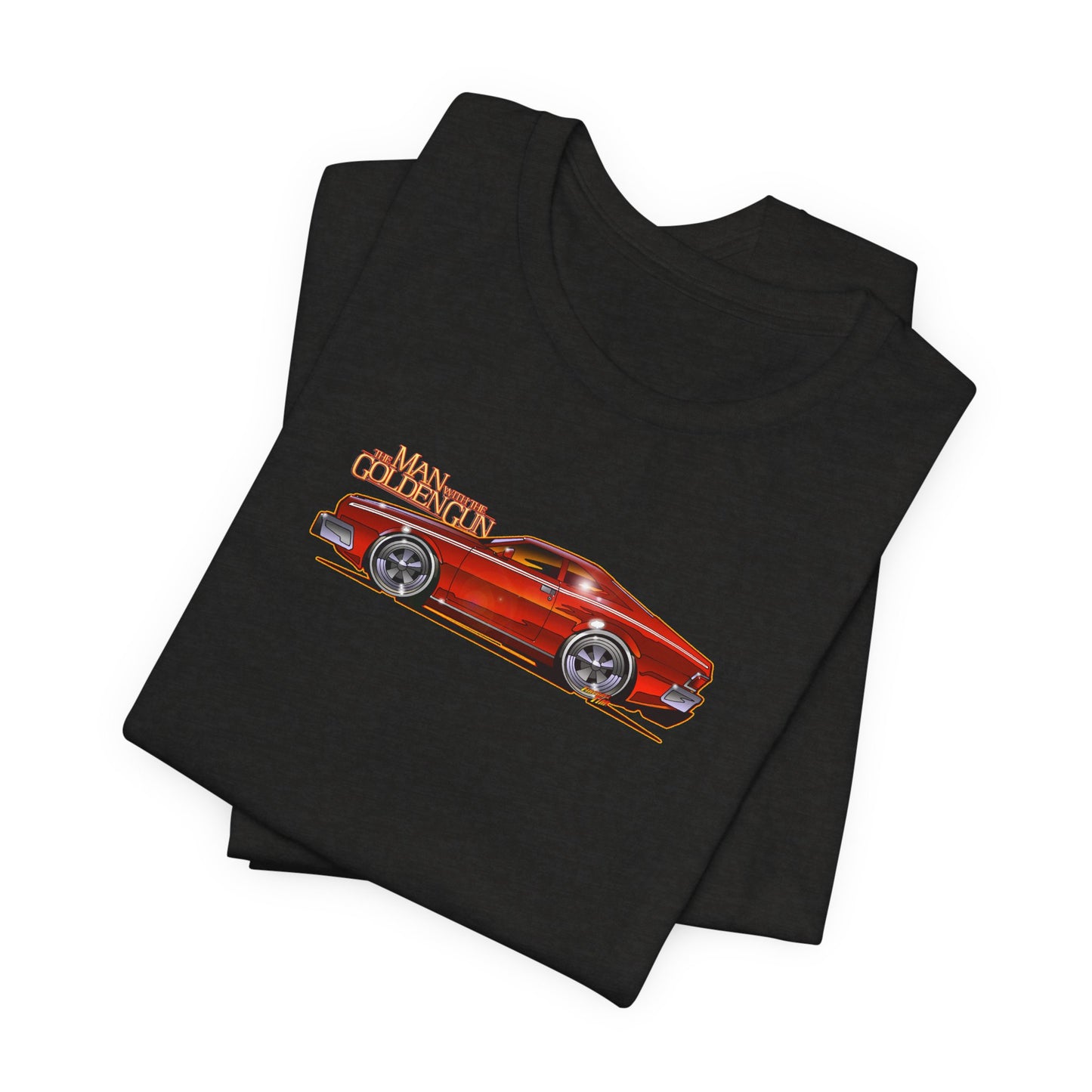MAN WITH THE GOLDEN GUN AMC Hornet James Bond Fireball Art Short Sleeve Tee