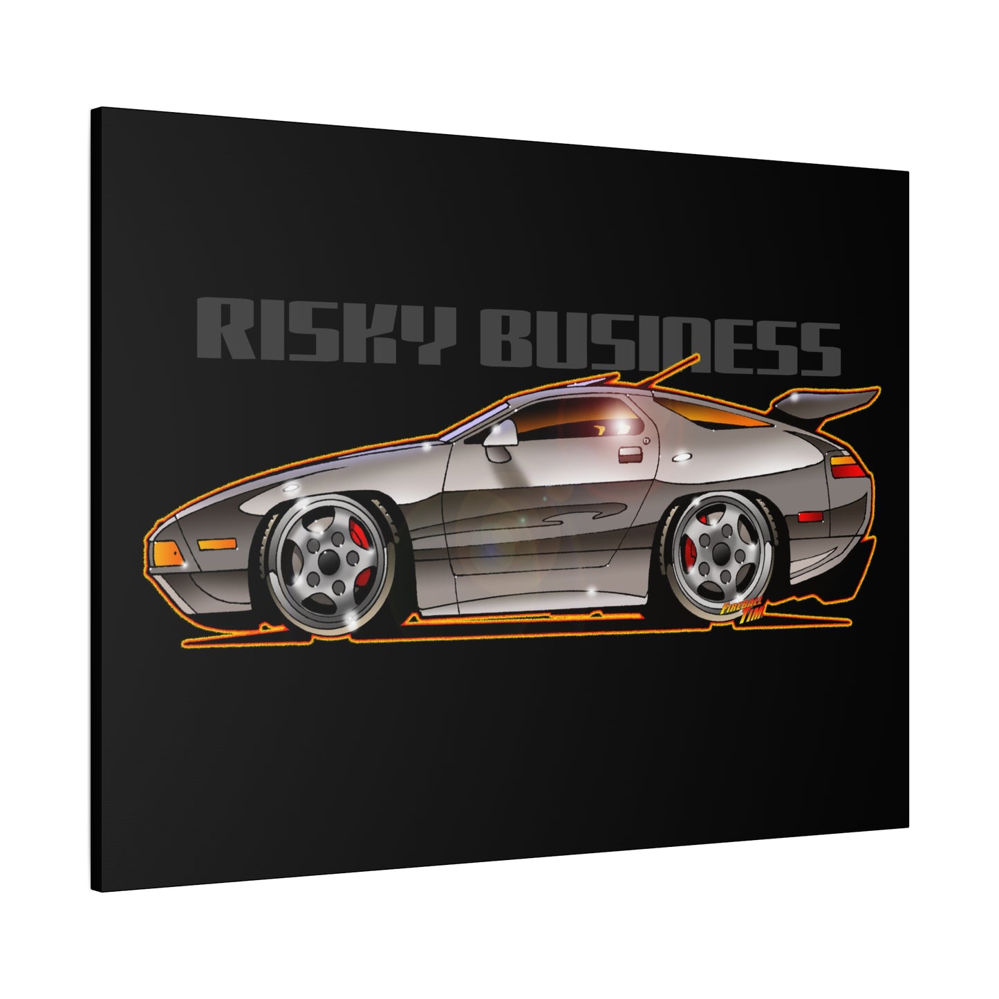 RISKY BUSINESS Porsche 928 Fireball Art Canvas Print - Sizes