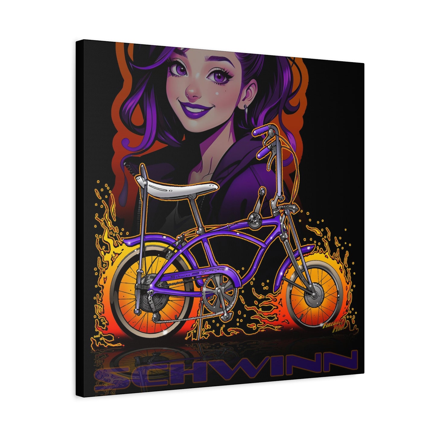 SCHWINN BIKE Grape Crush Fireball Art Canvas Print