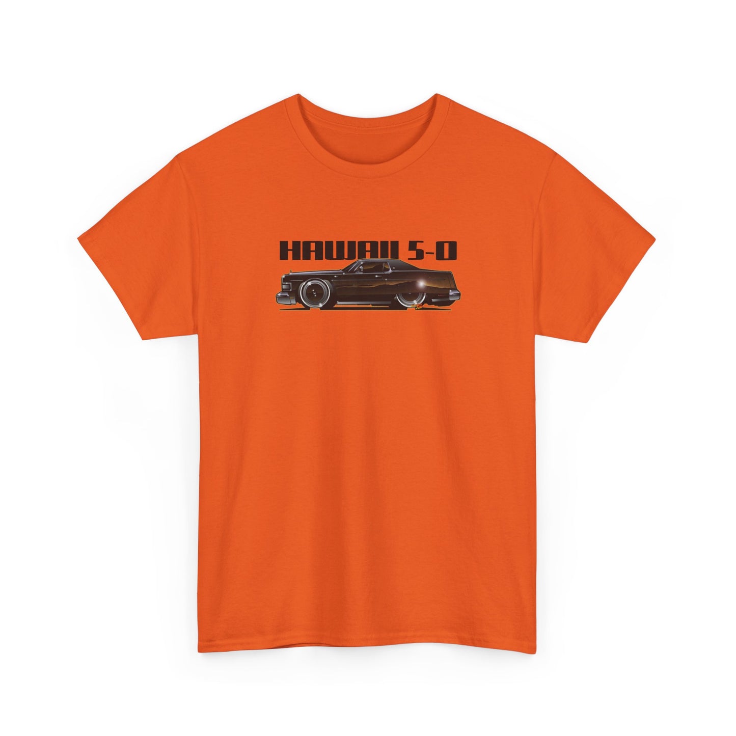 HAWAII 5-O 1974 MERCURY MARQUIS BROUGHAM Fireball Art Tee Shirt - Multiple Sizes