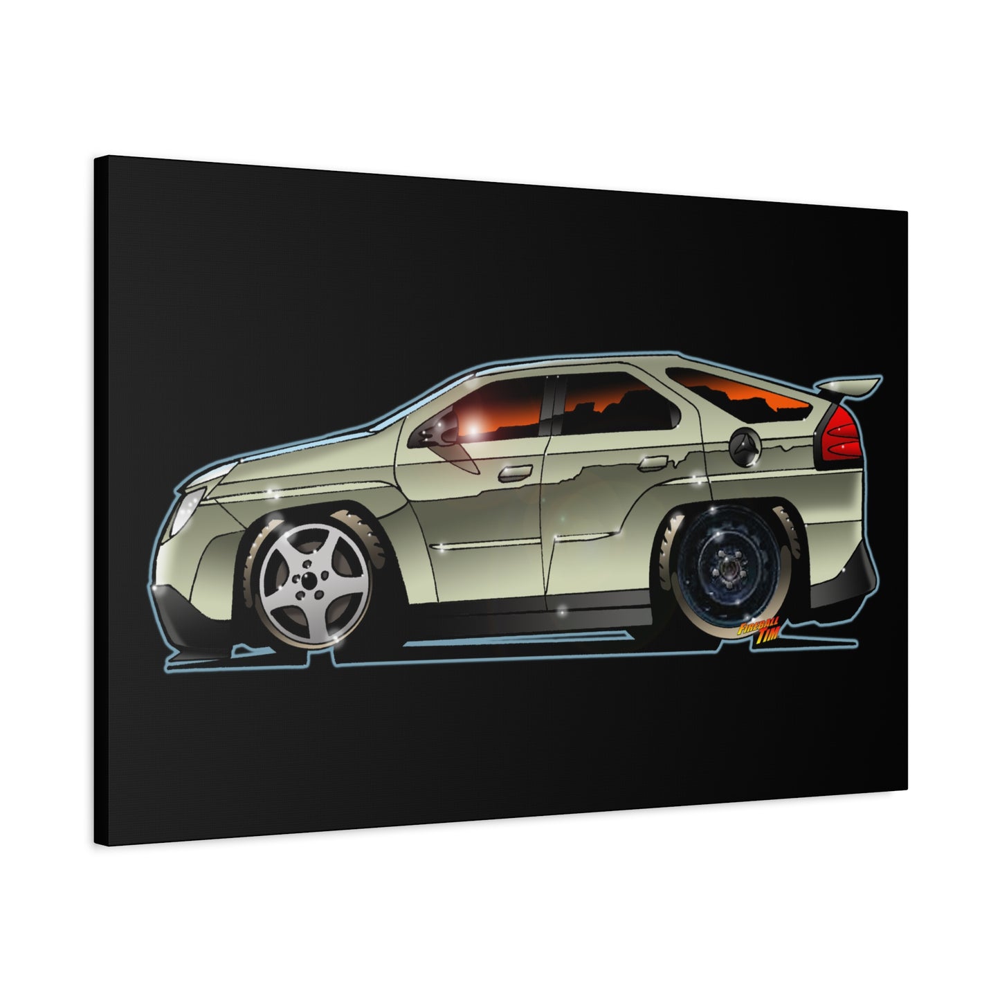 BREAKING BAD Pontiac Aztek Fireball Art Canvas Wall Print