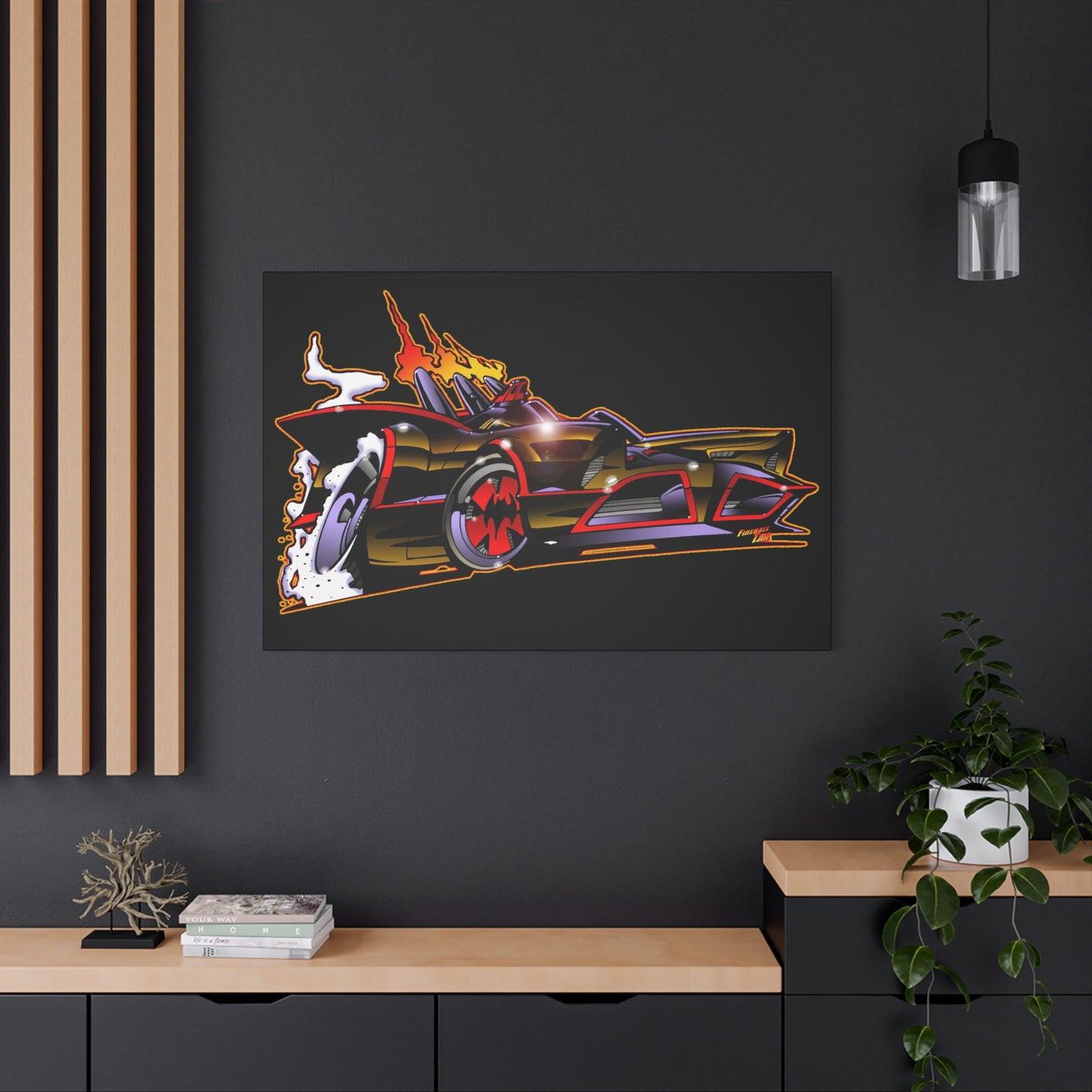 BATMOBILE 1966 BATMAN BAT66 Collectible TV Car Canvas Wall Art