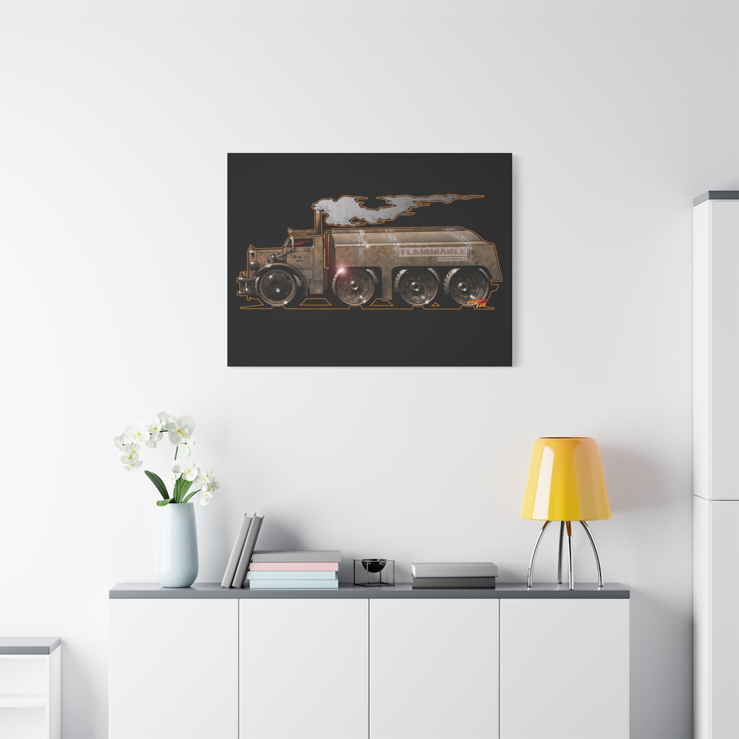 DUEL Killer Movie Truck Fireball Art Canvas Print - Sizes