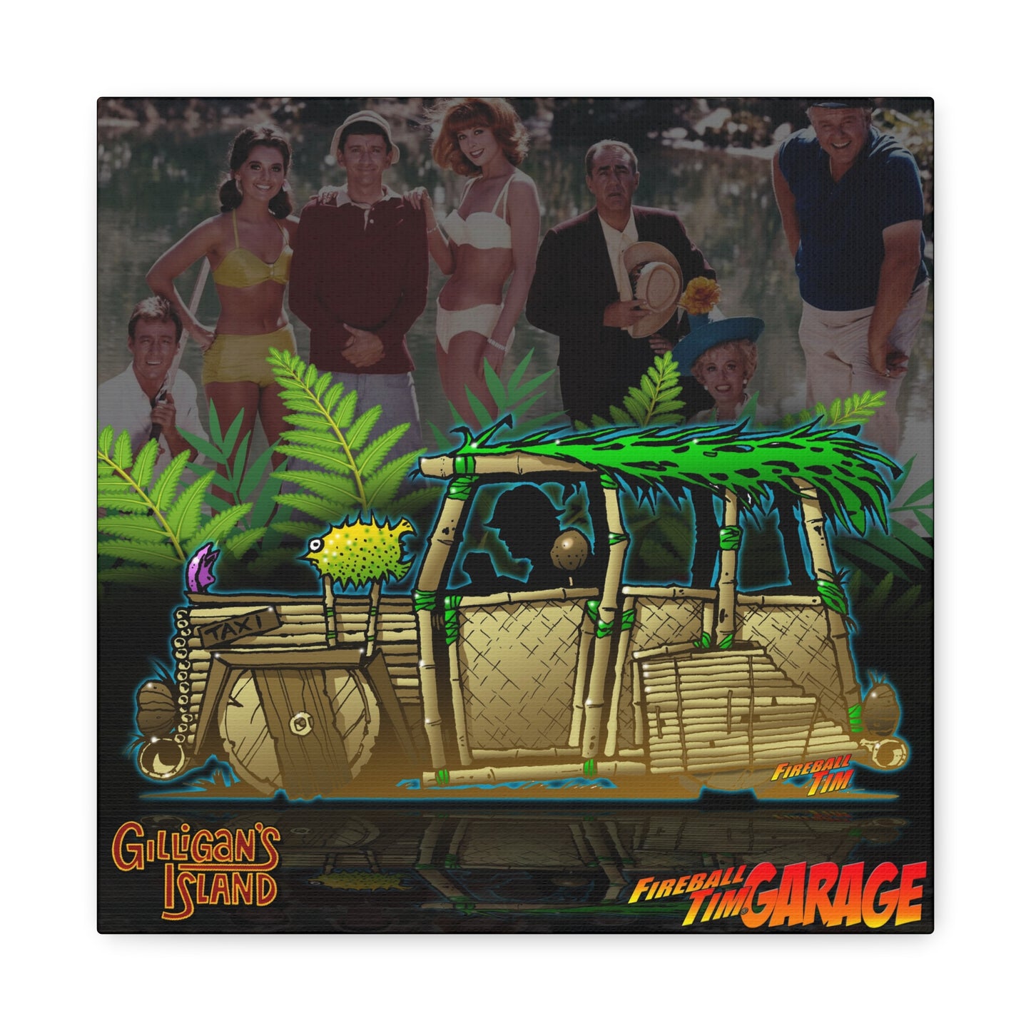 GILLIGAN'S ISLAND TV Show Tiki Car Canvas Art Wall Print - 12x12