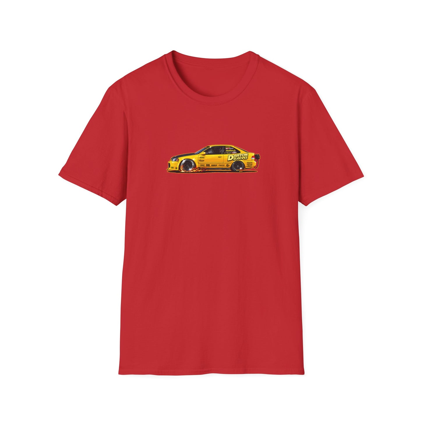DARTON SLEEVES HONDA Drag Car Collectible Fireball Art Tee Shirt