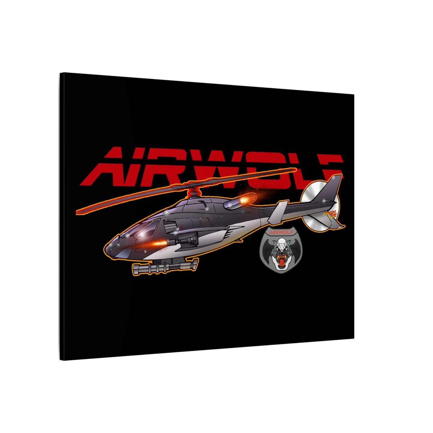 AIRWOLF TV Helicopter Canvas Art Print - 11x14