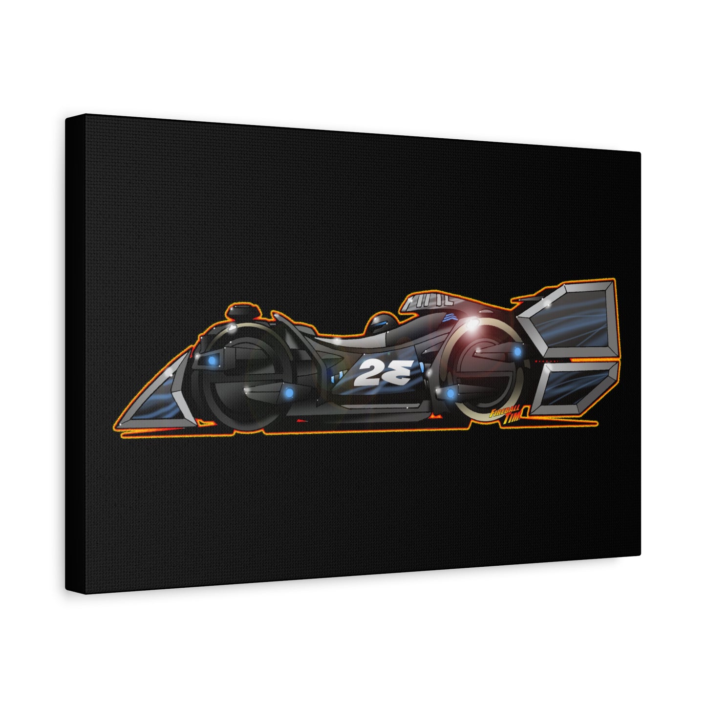 SPEED RACER GRAY GHOST Race Car Fireball Art Canvas Print