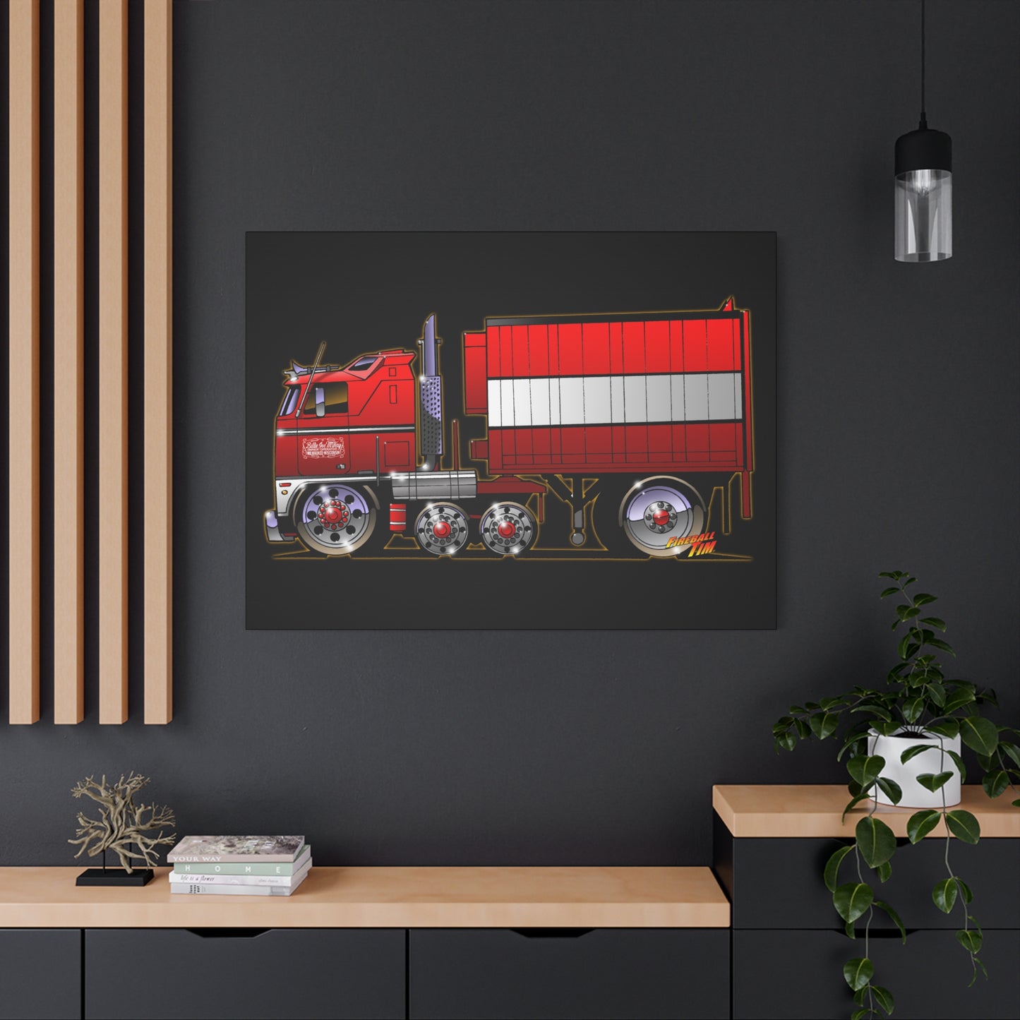 BJ AND THE BEAR TV Show Semi Truck Canvas Art Wall Print - 11x14