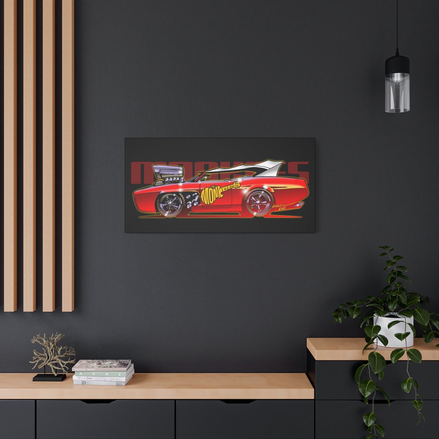 THE MONKEES Monkeemobile Fireball Canvas Art Wall Print - 11x14