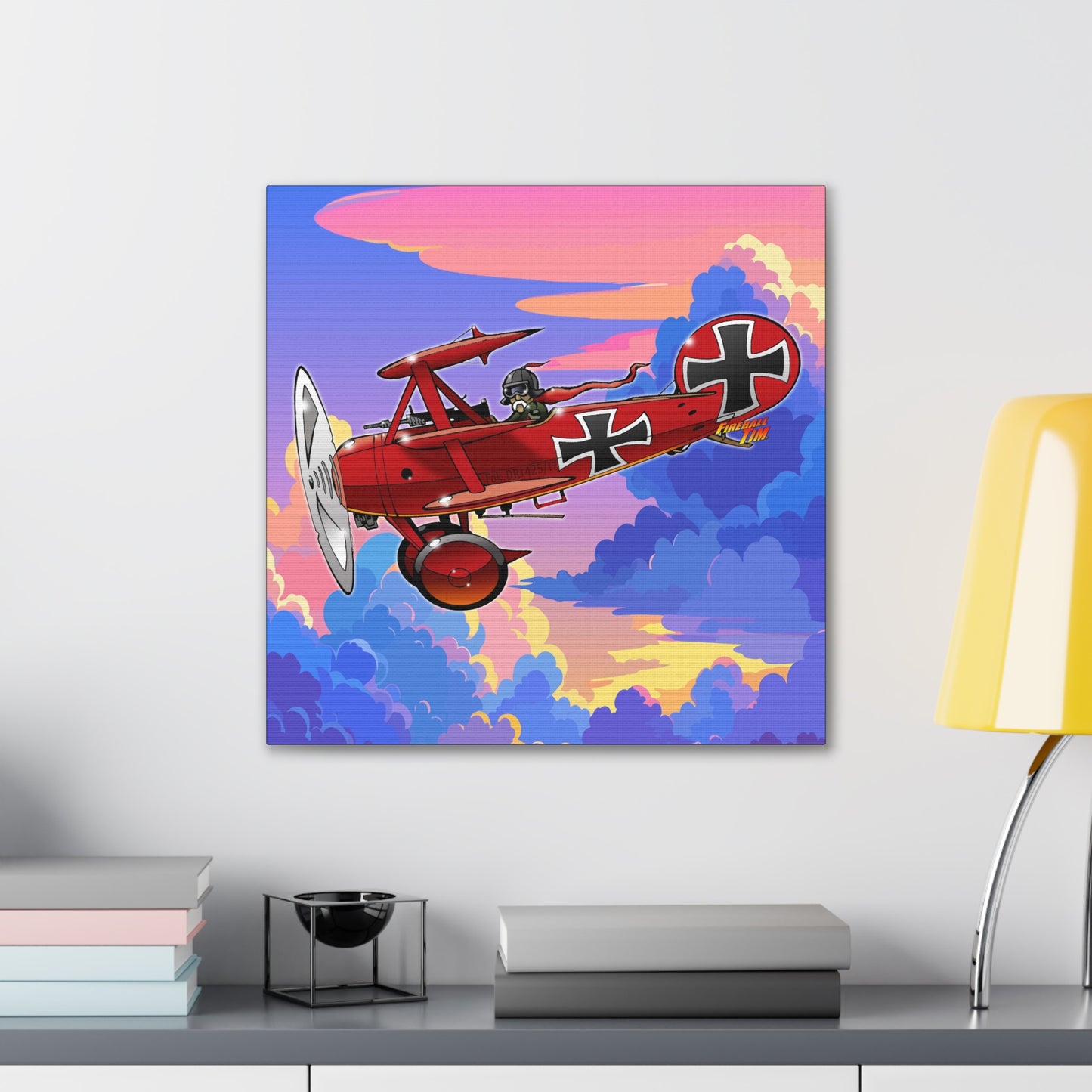 RED BARON FOKKER WW1 Fighter Airplane Canvas Art Print