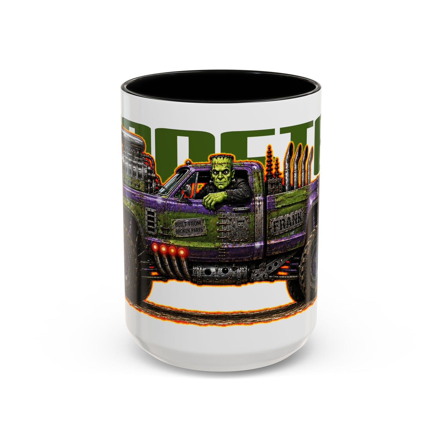 HALLOWEEN MONSTER MACHINES Frankenstein Collectible Fireball Art Coffee Mug - 2 Sizes
