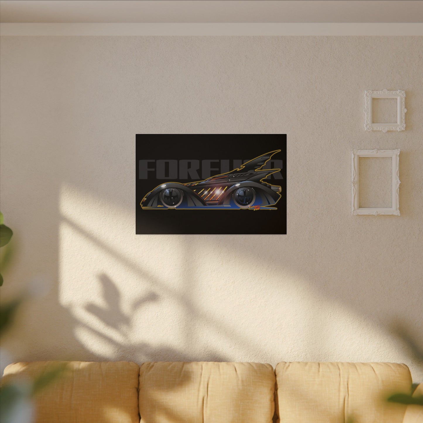 BATMAN FOREVER BATMOBILE Fireball Art Canvas Print