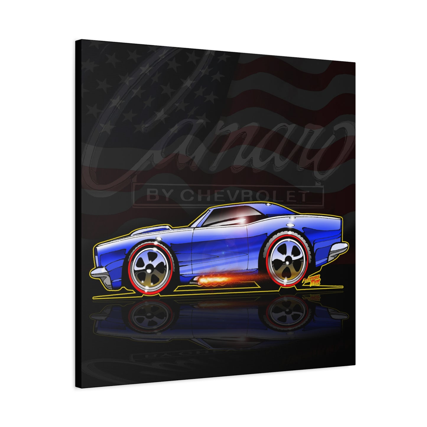 HOT WHEELS CAMARO Custom Collectible Fireball Art Canvas Print