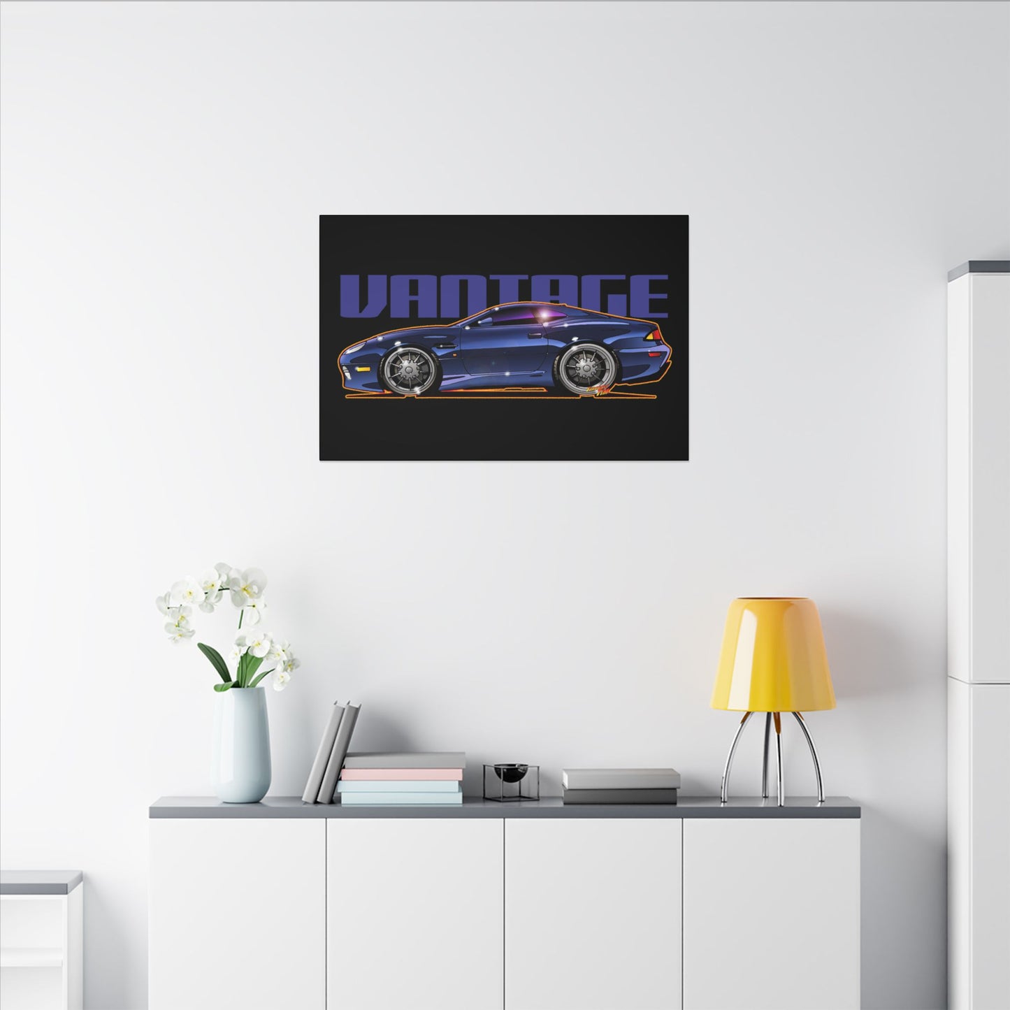 ASTON MARTIN VANTAGE 2001 Fireball Art Canvas Print
