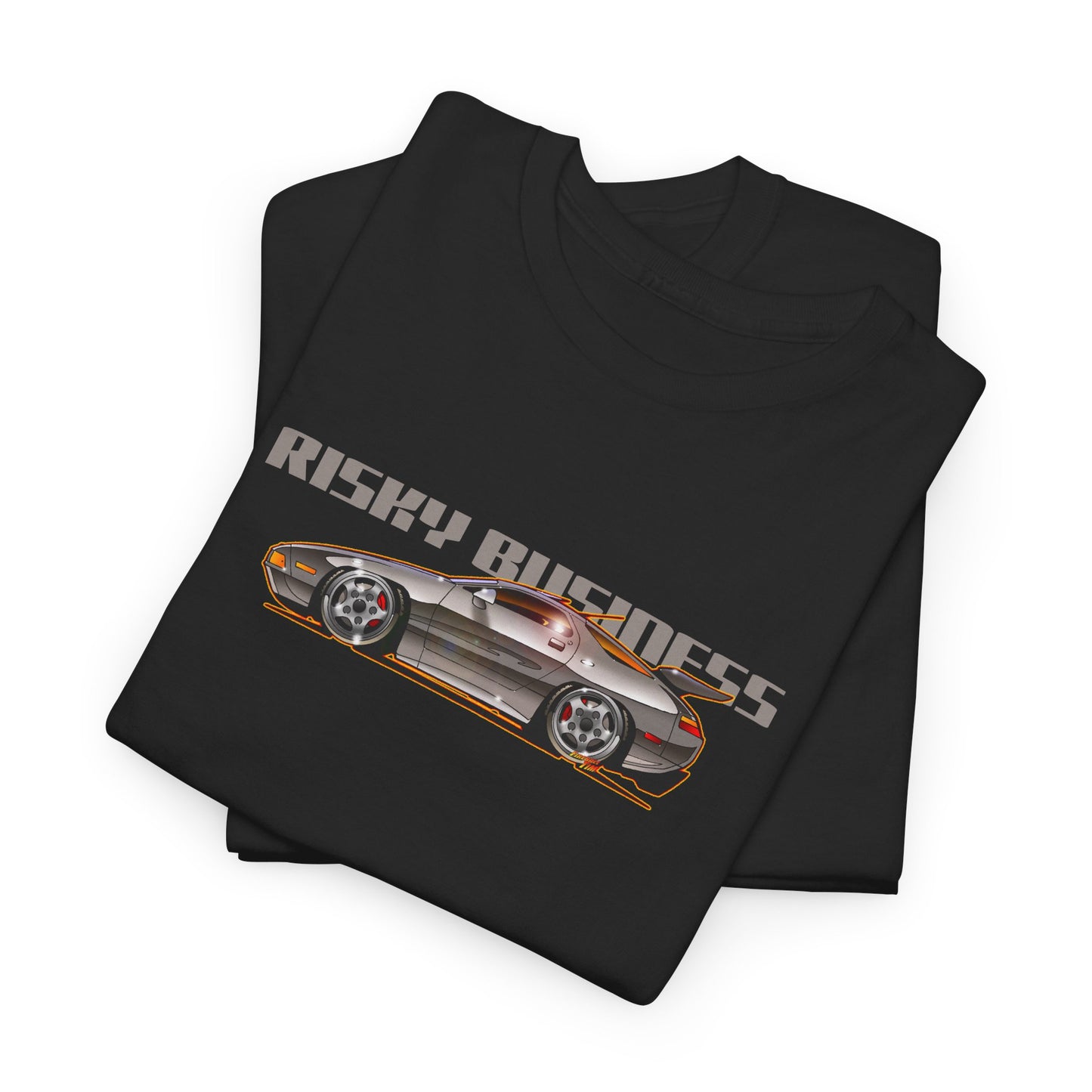 RISKY BUSINESS Porsche 928 Fireball Art Cotton Tee Shirt - Colors