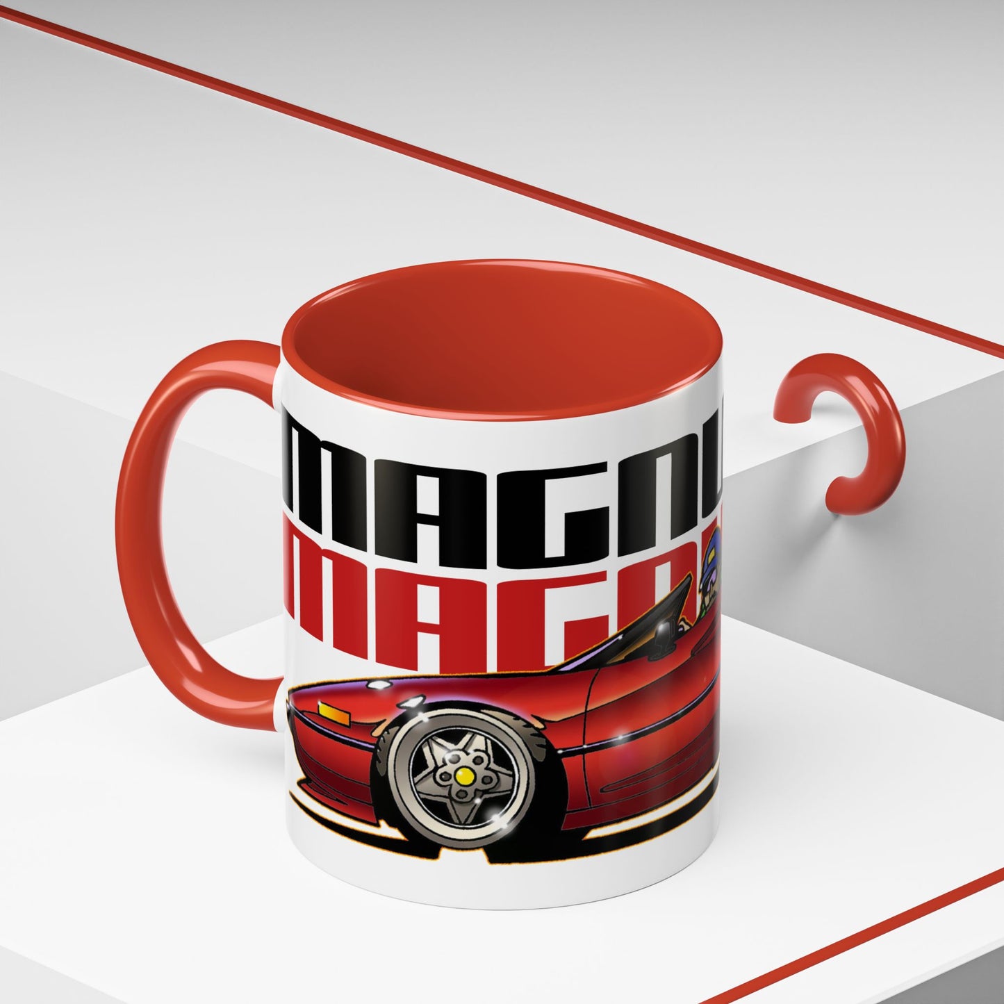 MAGNUM PI FERRARI 308 GTS Fireball Art Coffee Mug - 2 Colors