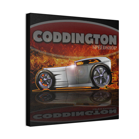 CODDINGTON SPEEDSHOP ALUMA TUB Vintage Custom Hot Rod Canvas Art Print - 12X12