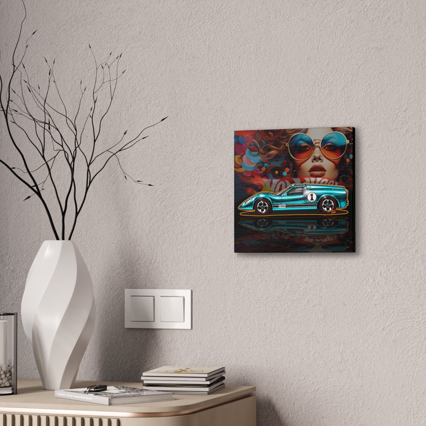 HOT WHEELS Sweet 16 JCAR Collectible Fireball Art Canvas Stretched Print
