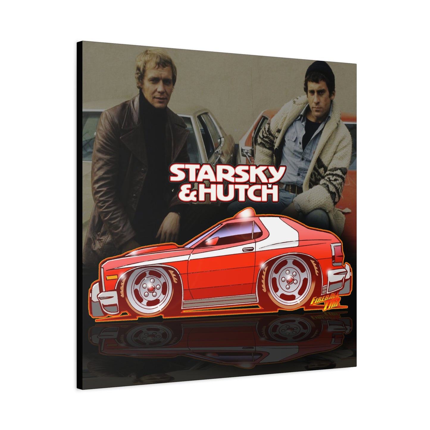 STARSKY AND HUTCH Fireball Art Canvas Wall Print