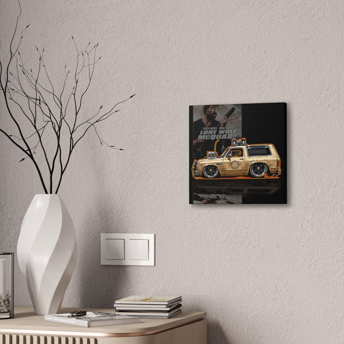 LONE WOLF MCWADE 1983 Dodge Ramcharger Collectible Art Canvas Stretched Print