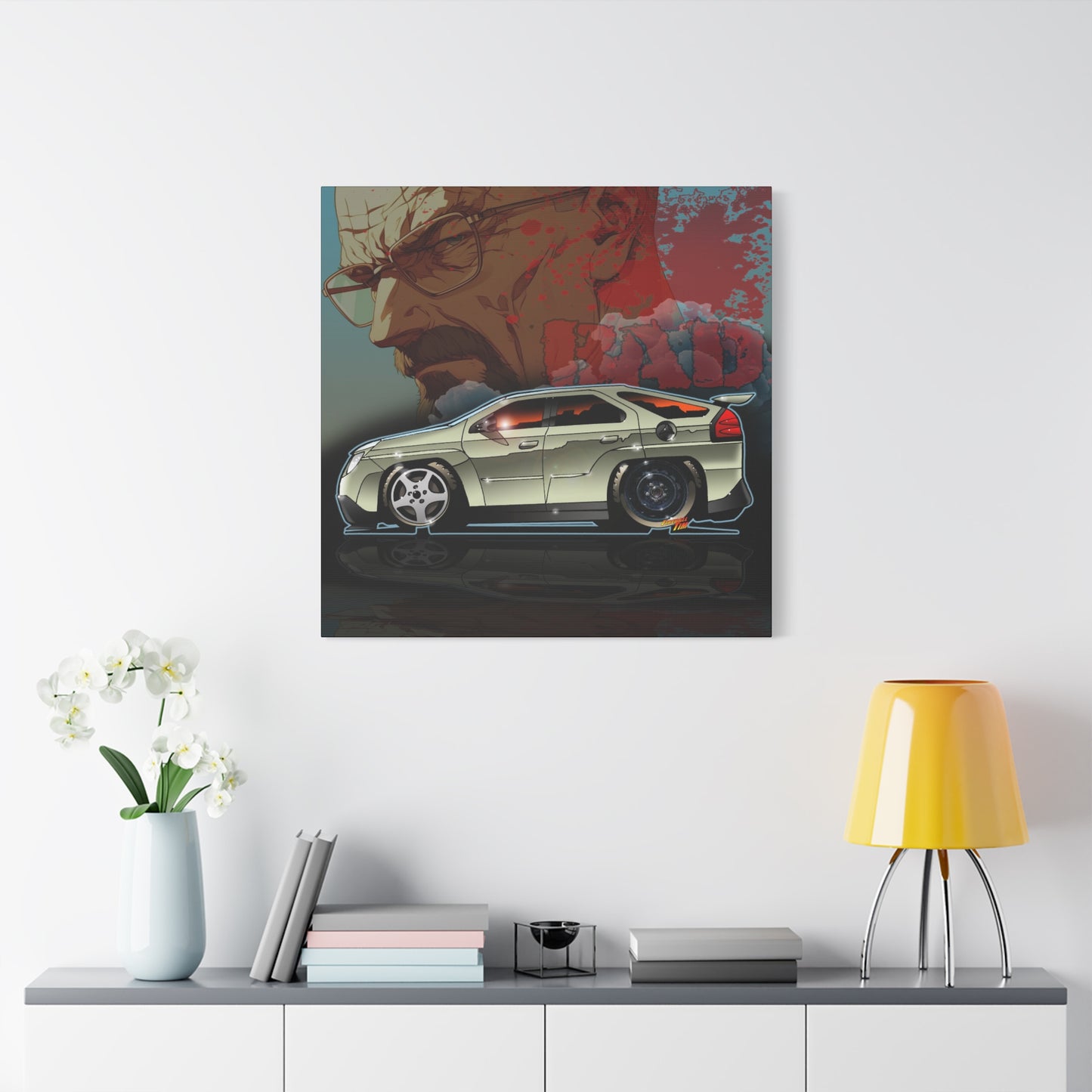 BREAKING BAD Pontiac Aztek Fireball Art Canvas Wall Print