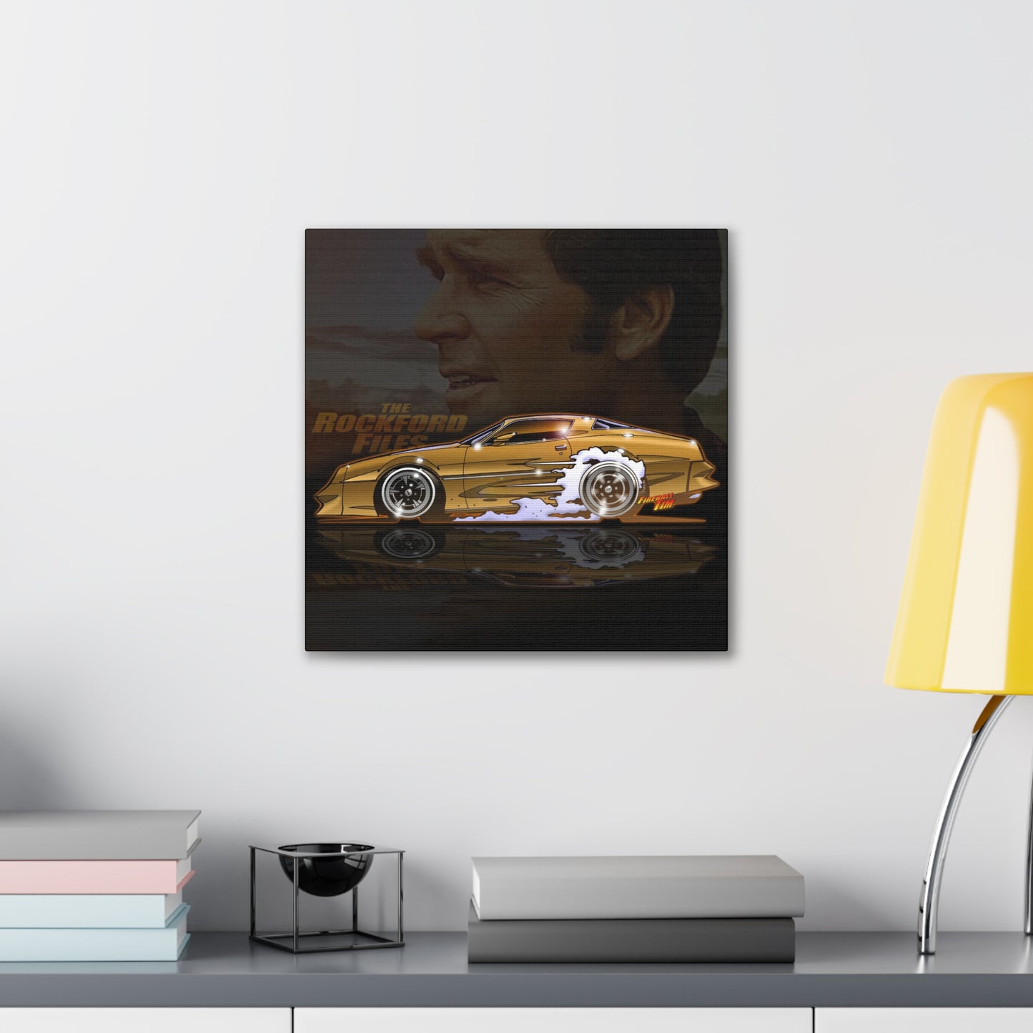 ROCKFORD FILES Pontiac Firebird Fireball Art Canvas Wall Print - 3 Sizes