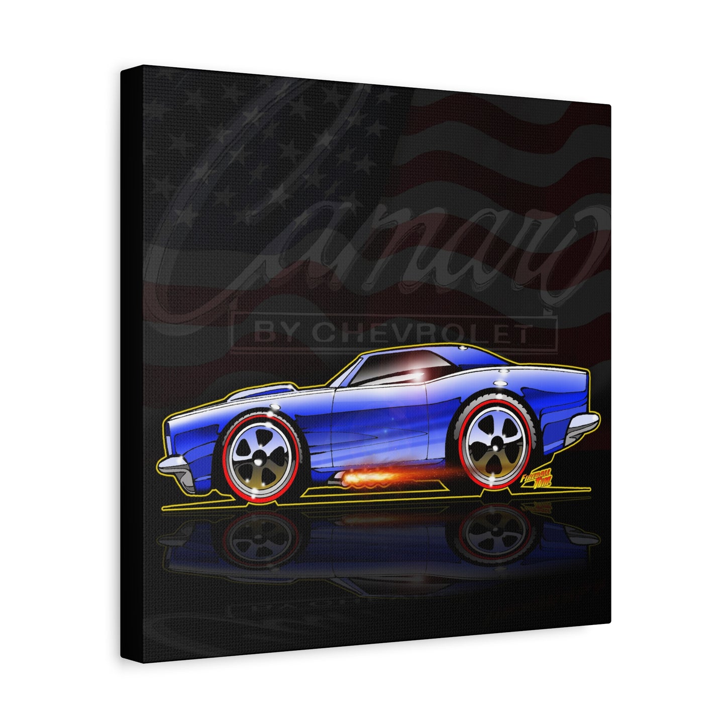 HOT WHEELS CAMARO Custom Collectible Fireball Art Canvas Print
